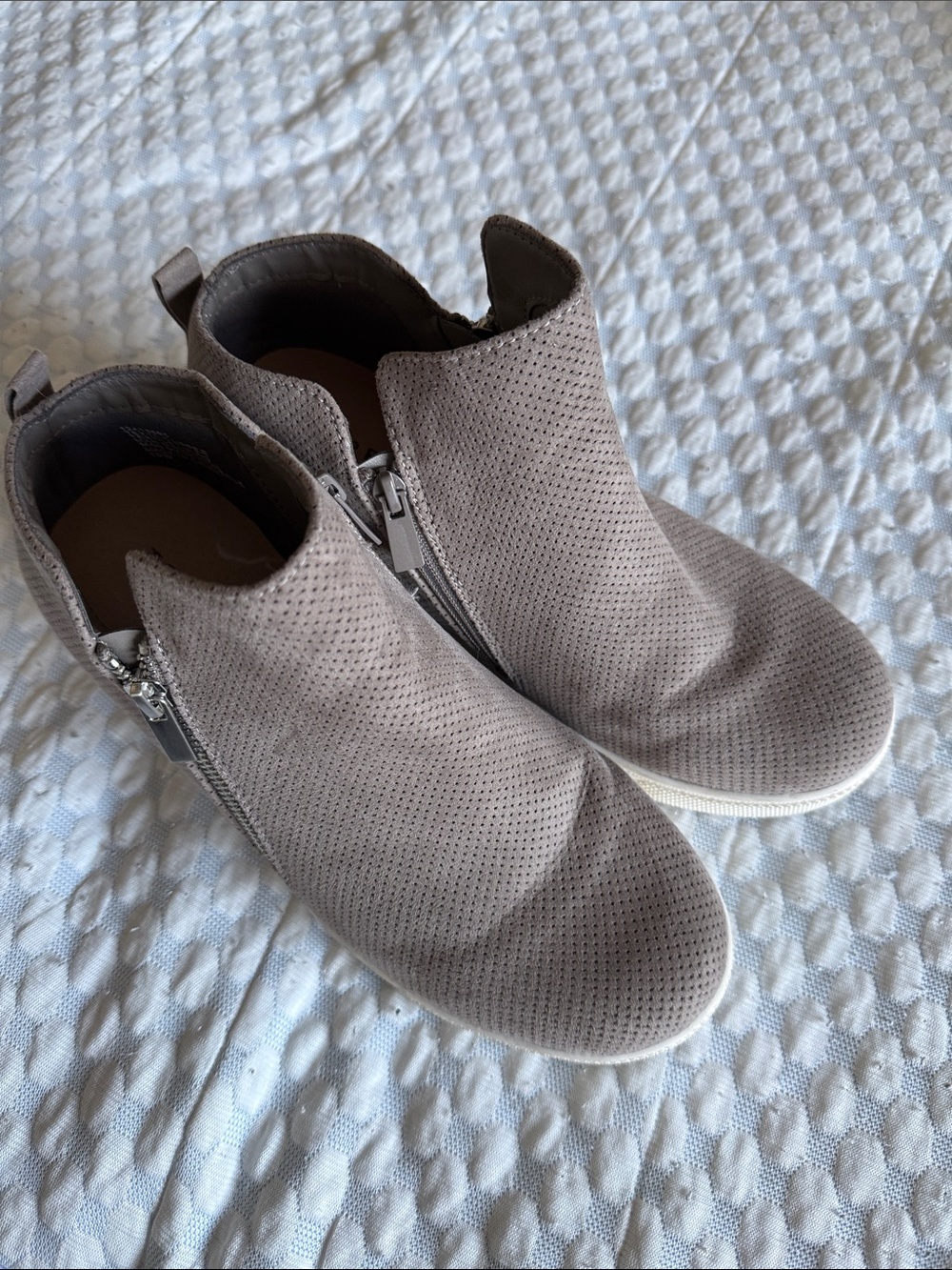 torrid Taupe Perforated Wedge Sneakers